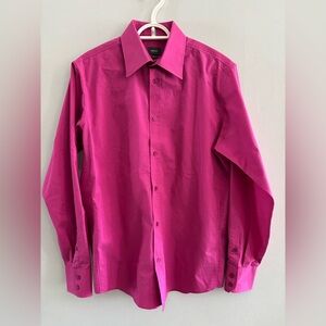 Mexx Men's Pink Fuchsia Long-Sleeve Dress Shirt Size Medium